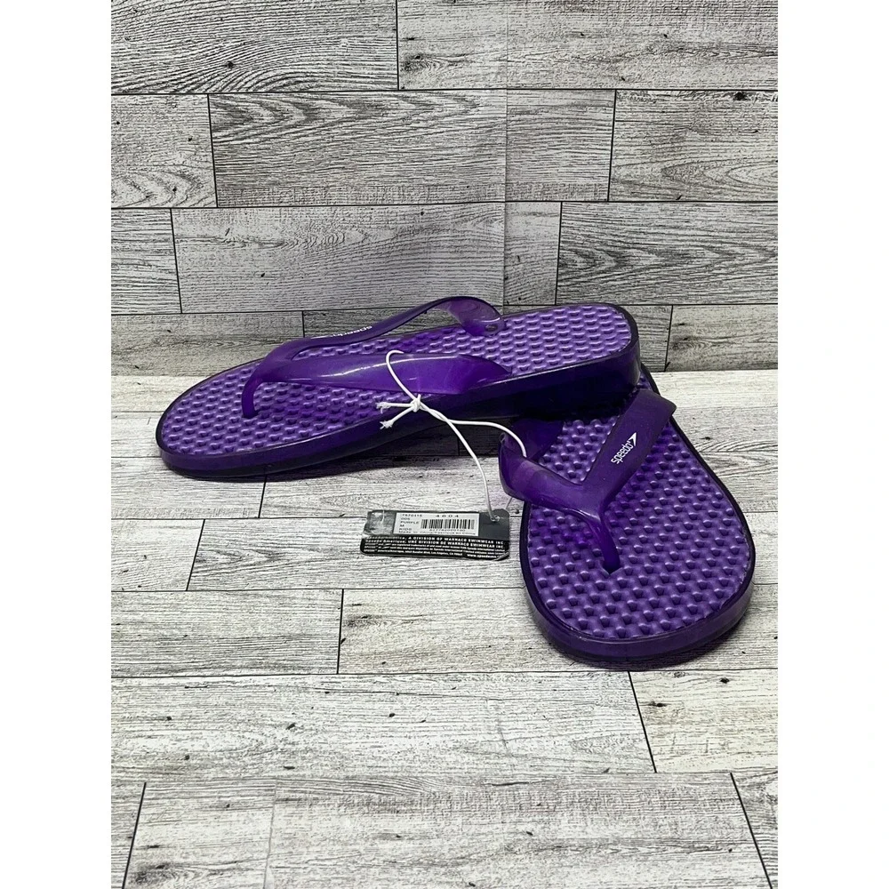 Girls SPEEDO Flip Flops Size M (7-8 Kids) Purple‎ Sport Sandals Shoes Beach